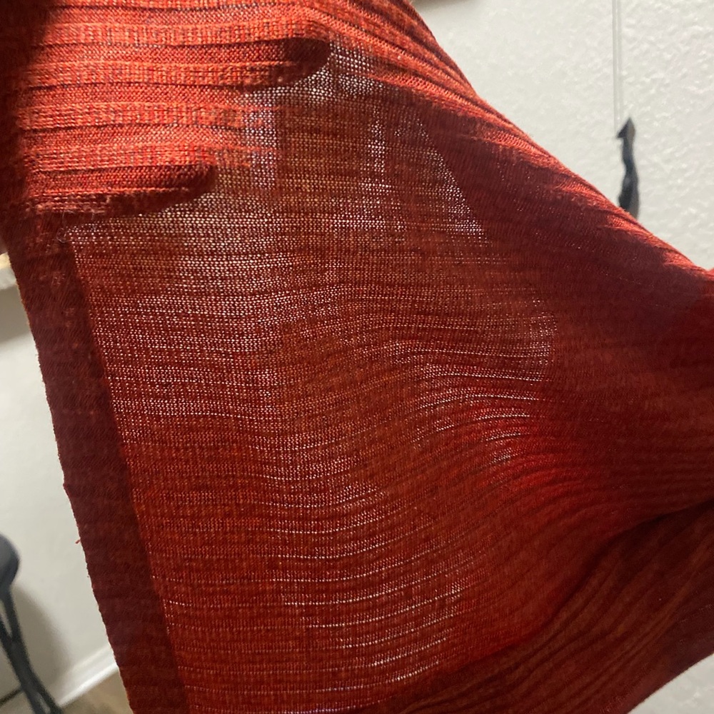 Red Ribbed Knit Pants - Picture 4 of 7